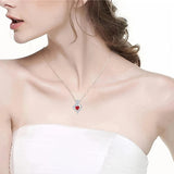 Darrahopens Fashion > Women's Fashion > Women's Accessories Rose Heart Pendant Necklace, copper-inlaid zirconia with ruby accents, adjustable chain. Symbolizing "I love you," it is a heartfelt jewelry gift for female relatives and friends, perfect for Christmas, Valentine’s Day, birthdays, and other holidays.