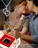 Darrahopens Fashion > Women's Fashion > Women's Accessories Rose Heart Projection Necklace, elegant in platinum, "I love you" in 100 languages, packaged with a single rose gift box – a romantic tech-infused gift.