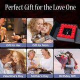Darrahopens Fashion > Women's Fashion > Women's Accessories Rose Heart Projection Necklace, elegant in platinum, "I love you" in 100 languages, packaged with a single rose gift box – a romantic tech-infused gift.