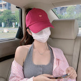 Darrahopens Fashion > Women's Fashion > Women's Accessories Rose Red Stylish Ponytail Opening Baseball Cap - "Have a Nice Day" Embroidery