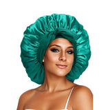 Darrahopens Fashion > Women's Fashion > Women's Accessories Satin Sleep Cap for Women Double Layer Silk Lined Bonnet Naturally Curly Hair Black