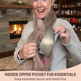 Darrahopens Fashion > Women's Fashion > Women's Accessories Scarf with Concealed Zipper Pocket - Secure Storage Pocket for Keys & Cards - Downy Soft & Warm - Red