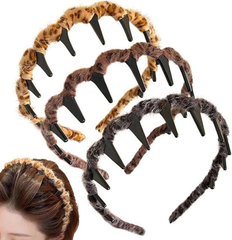 Darrahopens Fashion > Women's Fashion > Women's Accessories Set of Three Retro Non-slip Double-Sided Headbands - Highly elastic retro headband - Suitable for fitness, cosplay, sports, formal occasions and daily use; suitable for women and girls.