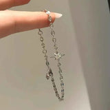 Darrahopens Fashion > Women's Fashion > Women's Accessories Silver North Star Crystal Charm Bracelet Lucky Star Chain Bracelet for Women Minimalist Celestial Jewellery
