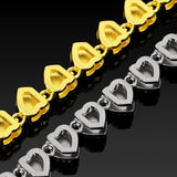 Darrahopens Fashion > Women's Fashion > Women's Accessories Silver-Plated Heart Rhinestone Cuban Link 18 inch Tennis Necklace and 7 inch Tennis Bracelet Set for Women, Crystal Heart Chain Fashion Jewelry Accessories with Gift Box