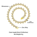 Darrahopens Fashion > Women's Fashion > Women's Accessories Silver-Plated Heart Rhinestone Cuban Link 20 inch Tennis Necklace and 8 inch Tennis Bracelet Set for Women, Crystal Heart Chain Fashion Jewelry Accessories with Gift Box