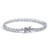 Darrahopens Fashion > Women's Fashion > Women's Accessories Sliver Bling Heart Tennis Bracelet for Women with Micro-Paved Heart Zirconia - Romantic Couple's Jewelry (8" Length)