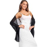 Darrahopens Fashion > Women's Fashion > Women's Accessories Soft Black Chiffon Shawl Wrap 190x45 cm for Wedding Evening Dress, Bridal Cape with Elegant Flowing Design, Lightweight Party Cover In Australia - Darrahopens