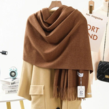 Darrahopens Fashion > Women's Fashion > Women's Accessories Solid Color Cashmere Wrap Scarf, Thickened for Warmth and Windproof, Bohemian-Style Winter Wardrobe Essential(camel)