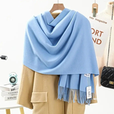 Darrahopens Fashion > Women's Fashion > Women's Accessories Solid Color Cashmere Wrap Scarf, Thickened for Warmth and Windproof, Bohemian-Style Winter Wardrobe Essential(camel)