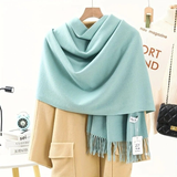 Darrahopens Fashion > Women's Fashion > Women's Accessories Solid Color Cashmere Wrap Scarf, Thickened for Warmth and Windproof, Bohemian-Style Winter Wardrobe Essential(Chestnut brown)