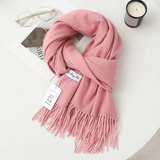 Darrahopens Fashion > Women's Fashion > Women's Accessories Solid Color Cashmere Wrap Scarf, Thickened for Warmth and Windproof, Bohemian-Style Winter Wardrobe Essential(hide powder)