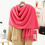 Darrahopens Fashion > Women's Fashion > Women's Accessories Solid Color Cashmere Wrap Scarf, Thickened for Warmth and Windproof, Bohemian-Style Winter Wardrobe Essential(light purple)