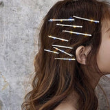 Darrahopens Fashion > Women's Fashion > Women's Accessories Sparkling Silver Hair Clips with Rhinestones (20 pcs) - Metal Hair Clips - Decorative - Hair Accessories for Women, Girls & Ballerinas - Party & Daily Hair Accessories
