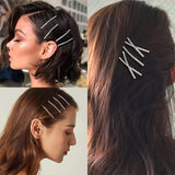 Darrahopens Fashion > Women's Fashion > Women's Accessories Sparkling Silver Hair Clips with Rhinestones (20 pcs) - Metal Hair Clips - Decorative - Hair Accessories for Women, Girls & Ballerinas - Party & Daily Hair Accessories