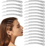 Darrahopens Fashion > Women's Fashion > Women's Accessories Sparkling Silver Hair Clips with Rhinestones (20 pcs) - Metal Hair Clips - Decorative - Hair Accessories for Women, Girls & Ballerinas - Party & Daily Hair Accessories