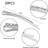 Darrahopens Fashion > Women's Fashion > Women's Accessories Sparkling Silver Hair Clips with Rhinestones (20 pcs) - Metal Hair Clips - Decorative - Hair Accessories for Women, Girls & Ballerinas - Party & Daily Hair Accessories
