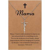 Darrahopens Fashion > Women's Fashion > Women's Accessories Stainless Steel Cross Necklace for Women Mother's Day Holiday Gift Elegant Jewelry Piece for Local Standard Everyday Wear(mama)