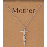 Darrahopens Fashion > Women's Fashion > Women's Accessories Stainless Steel Cross Necklace for Women Mother's Day Holiday Gift Elegant Jewelry Piece for Local Standard Everyday Wear(mother)
