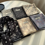 Darrahopens Fashion > Women's Fashion > Women's Accessories Style 4 Black And White Versatile Patterned Square Scarf | 65x65cm Lightweight Polyester Neckerchief Headband | Vintage Polka Dot & Floral