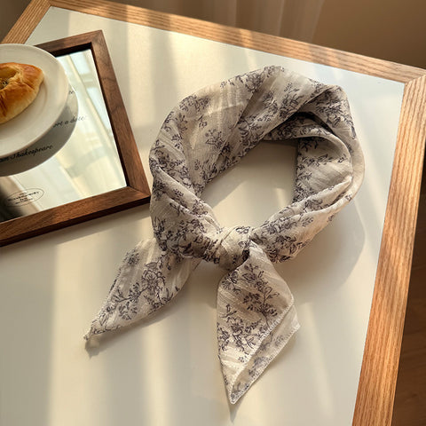Darrahopens Fashion > Women's Fashion > Women's Accessories Style 4 Black And White Versatile Patterned Square Scarf | 65x65cm Lightweight Polyester Neckerchief Headband | Vintage Polka Dot & Floral
