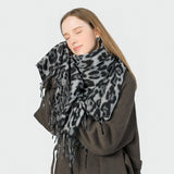 Darrahopens Fashion > Women's Fashion > Women's Accessories Stylish Animal Print Scarf - Warm Fall/Winter Shawl with Tassels, Imitation Cashmere(Light brown)