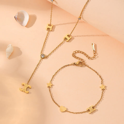 Darrahopens Fashion > Women's Fashion > Women's Accessories Stylish Stainless Steel Jewelry Set – Elegance Meets Durability with Parisian Arc de Triomphe Design