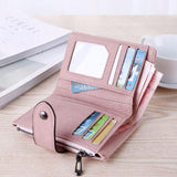 Darrahopens Fashion > Women's Fashion > Women's Accessories The New Fashion Foldable Small Wallet Women Leather Card Holder Wallet Light Green
