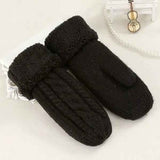 Darrahopens Fashion > Women's Fashion > Women's Accessories Thick Fleece Lined Warm Knitted Mittens for Women, Super Soft Thermal Winter Hand Warmers with Stretchy Elastic Wrist, One Size for Most Hand Shapes In Australia - Darrahopens