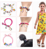 Darrahopens Fashion > Women's Fashion > Women's Accessories Unicorn DIY Beaded Bracelet Kit for Kids - Pink Crystal Beads and Charms Jewelry Set with Gift Box