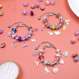 Darrahopens Fashion > Women's Fashion > Women's Accessories Unicorn DIY Beaded Bracelet Kit for Kids - Pink Crystal Beads and Charms Jewelry Set with Gift Box
