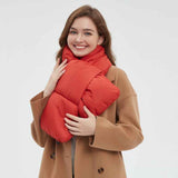 Darrahopens Fashion > Women's Fashion > Women's Accessories USB Heated White Duck Down Neck Warmer Beige