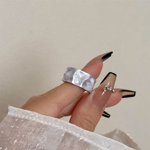 Darrahopens Fashion > Women's Fashion > Women's Accessories Vintage Camellia Handmade Enamel Wide Metal Ring D with Zirconia Accents - French Style Stackable Floral Band for Women