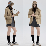 Darrahopens Fashion > Women's Fashion > Women's Accessories Vintage Ethnic Jacquard Knit Hat with Tie, Warm Winter Slouchy Beanie for Large Head Circumference, Unisex - Brown In Australia - Darrahopens