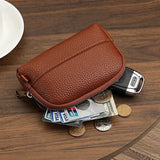 Darrahopens Fashion > Women's Fashion > Women's Accessories Vintage Wallet with Zip Around - Compact and Beautiful - Key Holder - Mini - Clutch - Coin Purse - Dark Brown
