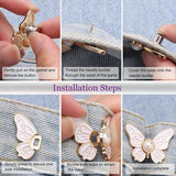 Darrahopens Fashion > Women's Fashion > Women's Accessories Waistband Tighteners - 8 Sets - Removable Butterfly Clips Jeans Buttons for Loose Jeans - Adjustable Waistband Buckles - No Sewing and No Tools Required - Decorative Butterfly Waistband Buckles | Jeans Buttons Pins