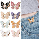 Darrahopens Fashion > Women's Fashion > Women's Accessories Waistband Tighteners - 8 Sets - Removable Butterfly Clips Jeans Buttons for Loose Jeans - Adjustable Waistband Buckles - No Sewing and No Tools Required - Decorative Butterfly Waistband Buckles | Jeans Buttons Pins