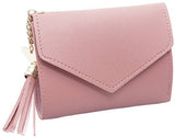 Darrahopens Fashion > Women's Fashion > Women's Accessories Wallet - Pink Small - Women's Leather - Leather Chain - Tassel - Pink - Multifunctional Foldable Wallet