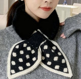 Darrahopens Fashion > Women's Fashion > Women's Accessories Warm scarf for autumn and winter - Soft and comfortable women's scarf with dotted pattern - Fashionable and versatile winter scarf for everyday use（Black）