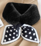 Darrahopens Fashion > Women's Fashion > Women's Accessories Warm scarf for autumn and winter - Soft and comfortable women's scarf with dotted pattern - Fashionable and versatile winter scarf for everyday use（Black）