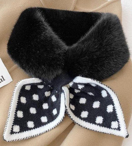 Darrahopens Fashion > Women's Fashion > Women's Accessories Warm scarf for autumn and winter - Soft and comfortable women's scarf with dotted pattern - Fashionable and versatile winter scarf for everyday use（Black）