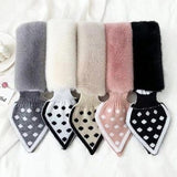 Darrahopens Fashion > Women's Fashion > Women's Accessories Warm scarf for autumn and winter - Soft and comfortable women's scarf with dotted pattern - Fashionable and versatile winter scarf for everyday use（Pink）