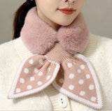 Darrahopens Fashion > Women's Fashion > Women's Accessories Warm scarf for autumn and winter - Soft and comfortable women's scarf with dotted pattern - Fashionable and versatile winter scarf for everyday use（Pink）