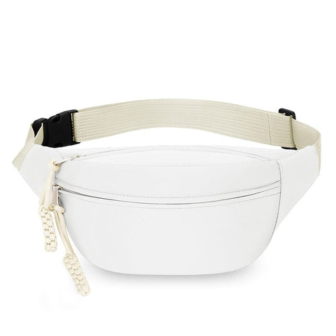 Darrahopens Fashion > Women's Fashion > Women's Accessories White Women's Fashion Crossbody Sling Bag Large Capacity Casual Shoulder Bag Waterproof Nylon Waist Pack for Travel Sports