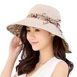 Darrahopens Fashion > Women's Fashion > Women's Accessories Wide Brim Sun Hat for Women Foldable Floppy Beach Cap with Bow Travel Style - Grey