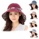 Darrahopens Fashion > Women's Fashion > Women's Accessories Wide Brim Sun Hat for Women Foldable Floppy Beach Cap with Bow Travel Style - Grey