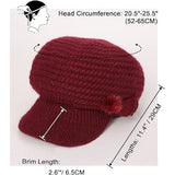 Darrahopens Fashion > Women's Fashion > Women's Accessories Winter Hat for Women, Fleece Lined, Floral Knitted Hat, Ladies Beret Hat with Brim, Cloche Hat, Thermal Hat, Ladies Wool Hats, Red