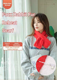 Darrahopens Fashion > Women's Fashion > Women's Accessories Winter Imitation Rabbit Fur USB Heated Scarf Red