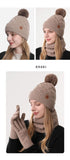Darrahopens Fashion > Women's Fashion > Women's Accessories Women Black Argyle 3-Piece Set-Hat Scarf and Gloves