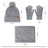 Women Khaki Argyle 3-Piece Set-Hat Scarf and Gloves